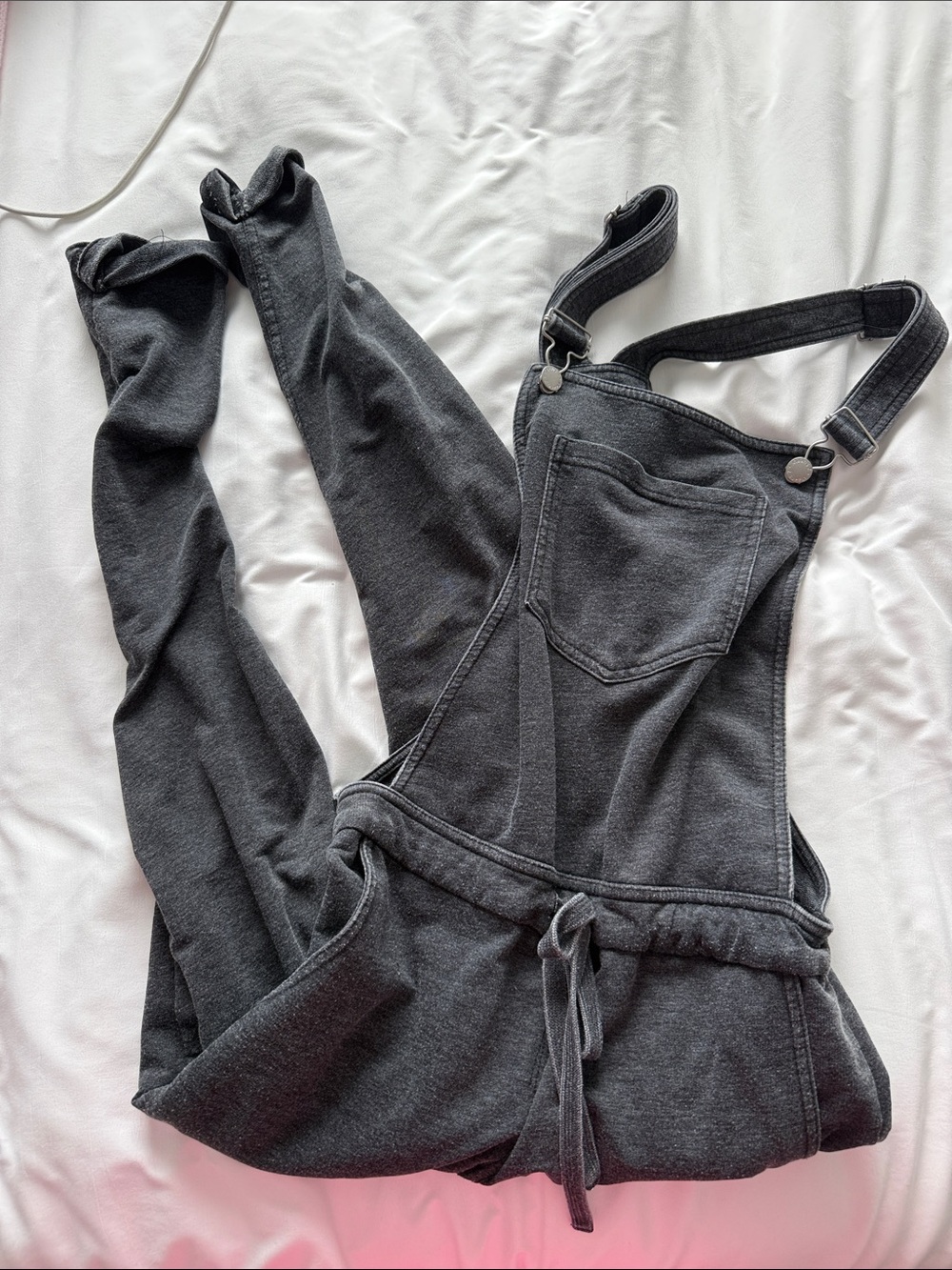 Women’s Charcoal Grey Denim-Style Overalls Jeans